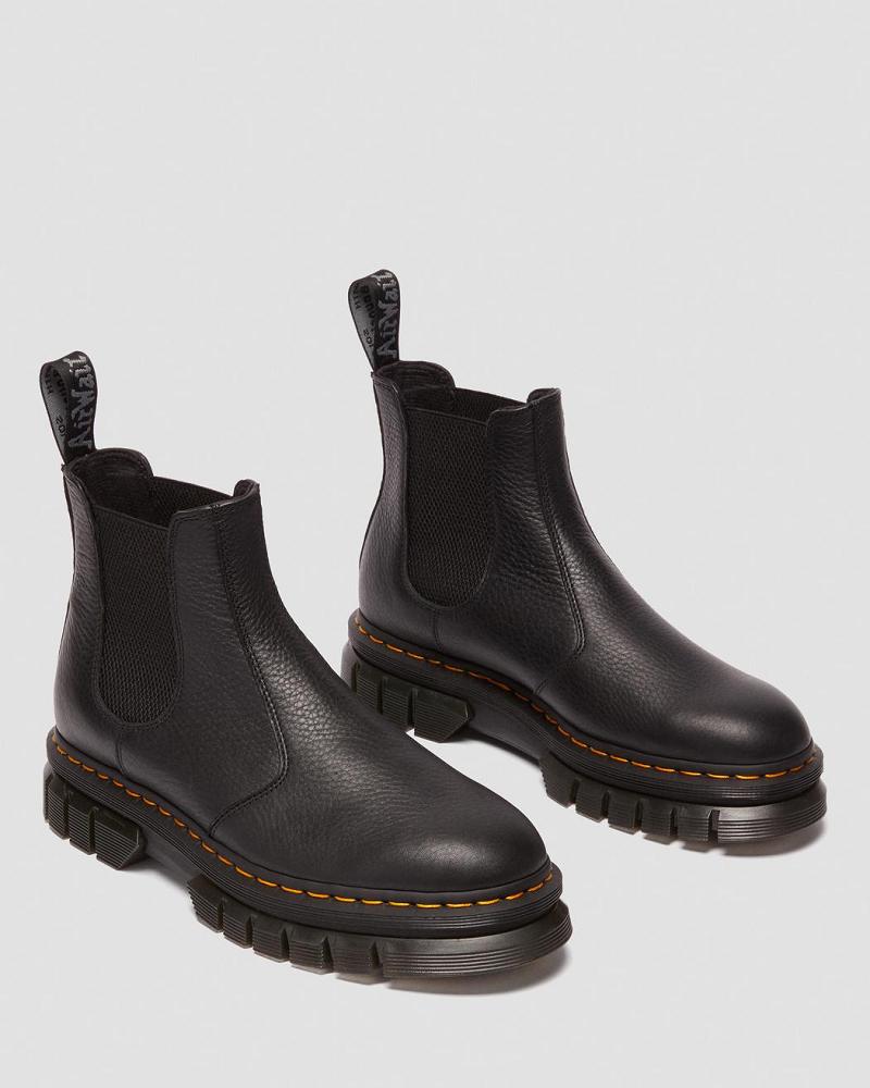 Botines Chelsea Dr Martens Rikard Lunar Cuero Hombre Negros | MX 312DFM